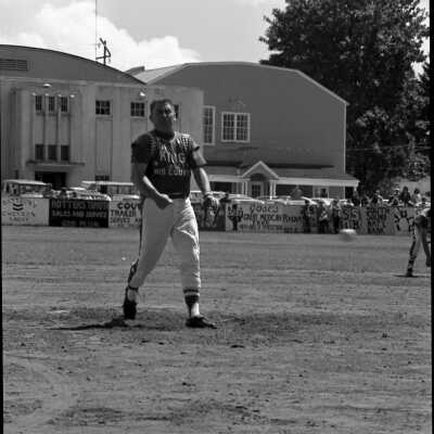 Ed Feigner's "King and his Court" v. Log Cabin Tavern baseball game, June 1973: Frame 14b