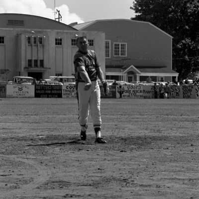 Ed Feigner's "King and his Court" v. Log Cabin Tavern baseball game, June 1973: Frame 15b