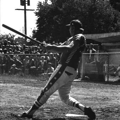 Ed Feigner's "King and his Court" v. Log Cabin Tavern baseball game, June 1973: Frame 21b