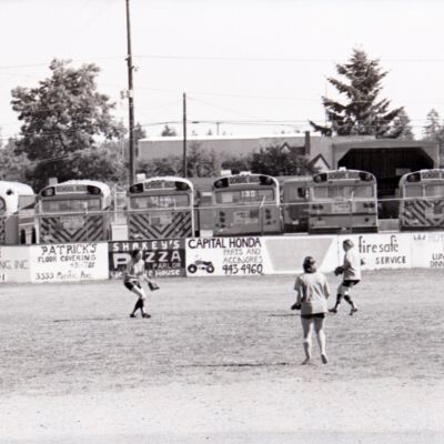 Captain Coyotes women's slowpitch game, 1975: Frame 7