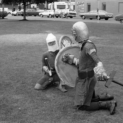 5th Century combatants, Heritage Park, Olympia WA, Date unknown: Frame 28