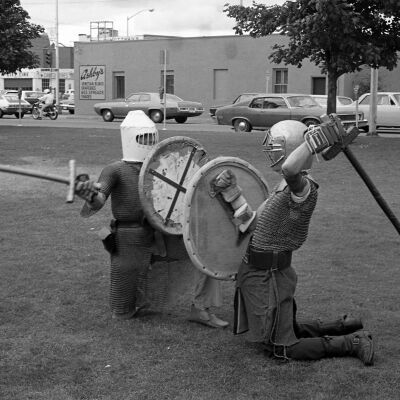 5th Century combatants, Heritage Park, Olympia WA, Date unknown: Frame 31