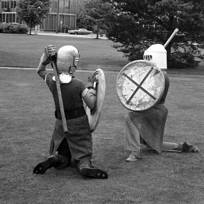 5th Century combatants, Heritage Park, Olympia WA, Date unknown: Frame 33