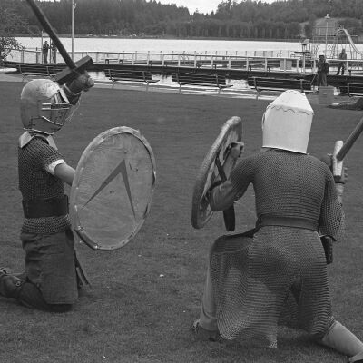 5th Century combatants, Heritage Park, Olympia WA, Date unknown: Frame 20