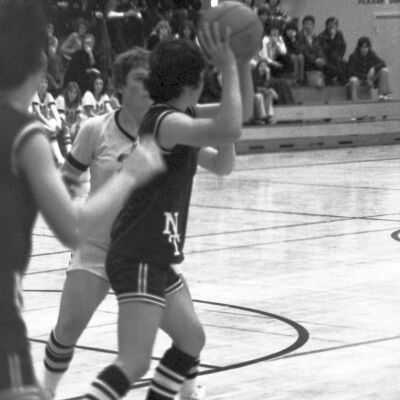 Women's basketball game, North Thurston High School gym, 1976: Frame 18a