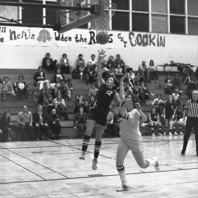 Women's basketball game, North Thurston High School gym, 1976: Frame 19e