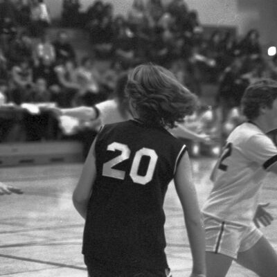 Women's basketball game, North Thurston High School gym, 1976: Frame 11a