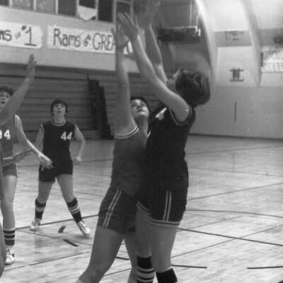 Women's basketball game, North Thurston High School gym, 1976: Frame 12c