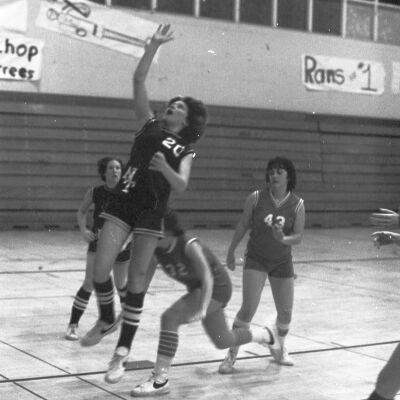 Women's basketball game, North Thurston High School gym, 1976: Frame 13c