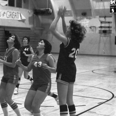 Women's basketball game, North Thurston High School gym, 1976: Frame 14c