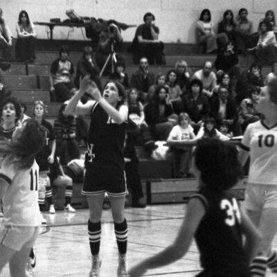 Women's basketball game, North Thurston High School gym, 1976: Frame 15a