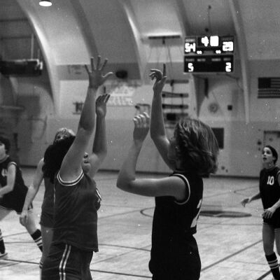 Women's basketball game, North Thurston High School gym, 1976: Frame 15c