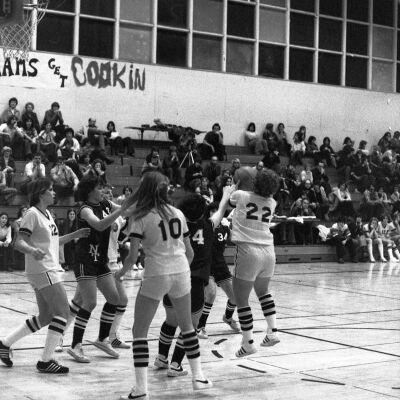 Women's basketball game, North Thurston High School gym, 1976: Frame 15e