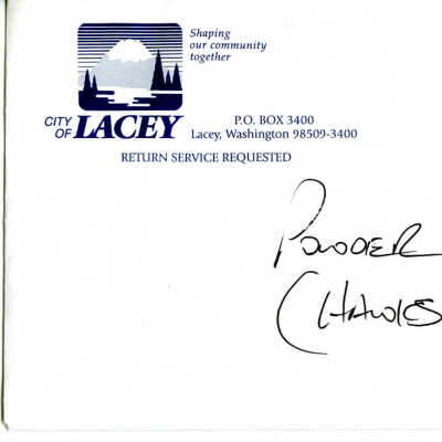 Envelope the photos were found in.: Handwriting is Steve Kirkman, Public Affairs.