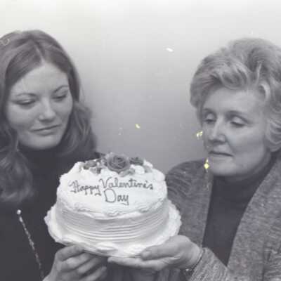 Humane Society Bake Sale, 1976. L: Barb Adams, R: Marj Munzinger: Frame 32