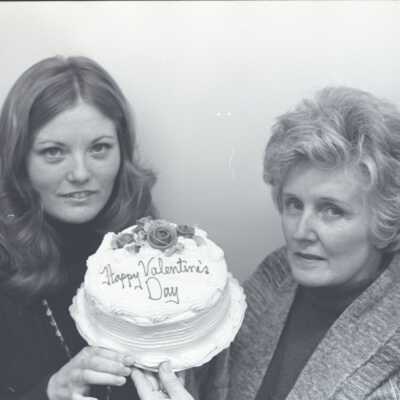 Humane Society Bake Sale, 1976. L: Barb Adams, R: Marj Munzinger: Frame 15