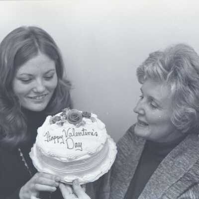 Humane Society Bake Sale, 1976. L: Barb Adams, R: Marj Munzinger: Frame 16