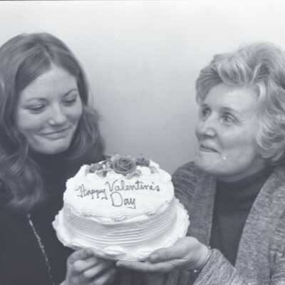 Humane Society Bake Sale, 1976. L: Barb Adams, R: Marj Munzinger: Frame 30