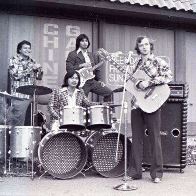 4-piece rock band at Chinese Gardens, Date unknown: Frame 24