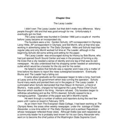 Ken Balsley's Personal History of Lacey 2006