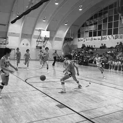 North Thurston High School v. Shelton High School basketball game, North Thurston High School, January 5, 1977: Frame 8a