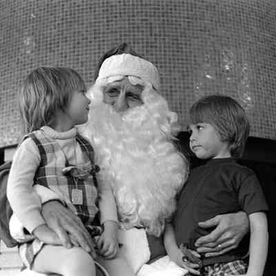 Unidentified children and Santa, Panorama City, November 26, 1975: Frame 23