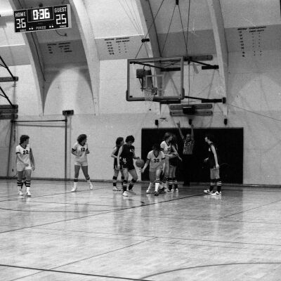 Women's basketball game, North Thurston High School gym, 1976: Frame 23a