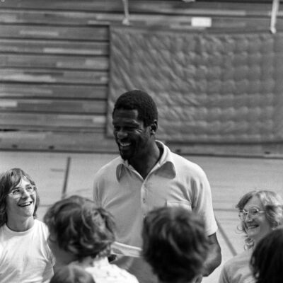 Bill Russel and Unidentified people, July 30, 1975: Frame 42