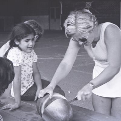Heather Highmiller and unidentified children, 1975: Frame 19