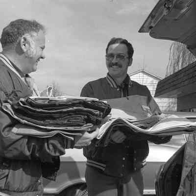 Unidentified men, Lacey Leader Office parking lot, Date unknown: Frame 5