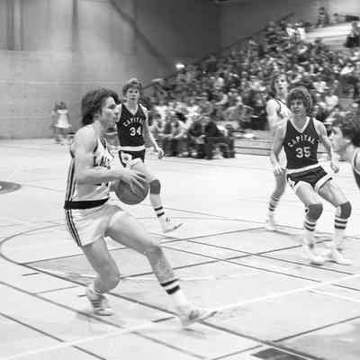 Timberline High School v. Capital High School basketball game, January 26, 1977: Frame 27c