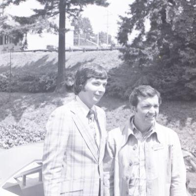 Hershel McGriff and unidentified man, 1975: Frame 17