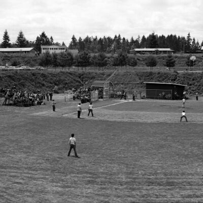 James Allen Hoey Benefit Baseball Game, Homann Park, Lacey, WA, 1973: Frame 30A