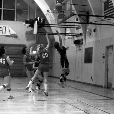 Women's basketball game, North Thurston High School gym, 1976: Frame 43c