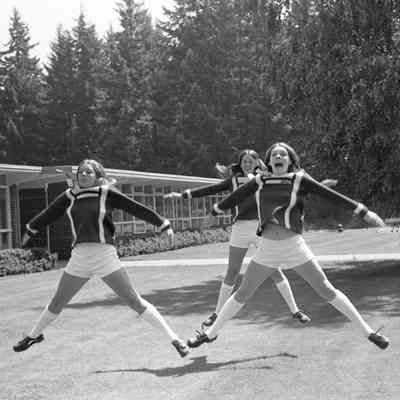 Unidentified cheerleaders, Timberline High School, 1972: Frame 17a