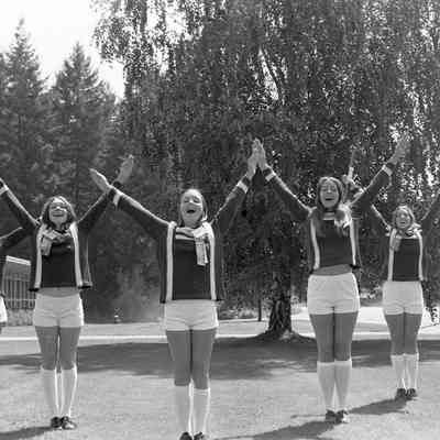 Unidentified cheerleaders, Timberline High School, 1972: Frame 18a
