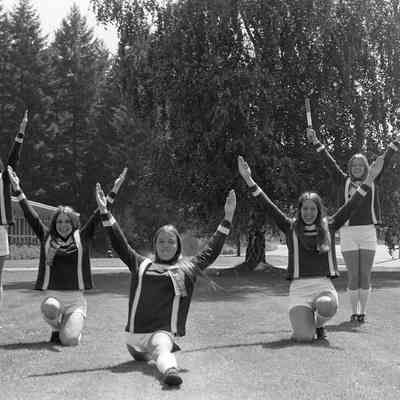 Unidentified cheerleaders, Timberline High School, 1972: Frame 19a