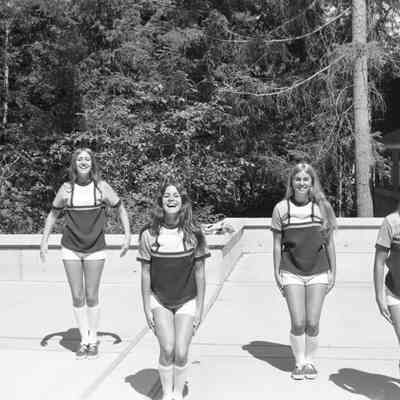 Unidentified cheerleaders, Timberline High School, 1972: Frame 6a