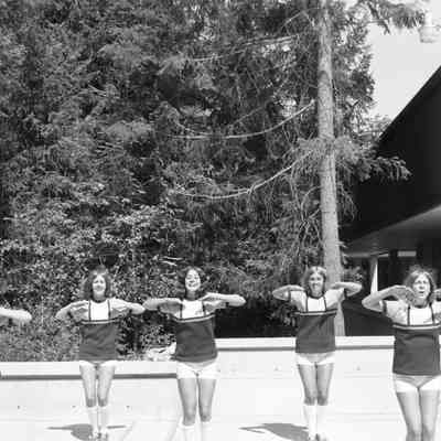 Unidentified cheerleaders, Timberline High School, 1972: Frame 7a