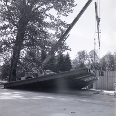 B&R Sales barn under construction, 1973: Frame 6