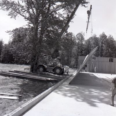 B&R Sales barn under construction, 1973: Frame 8