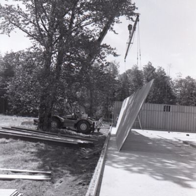 B&R Sales barn under construction, 1973: Frame 9