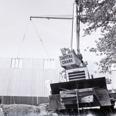 B&R Sales barn under construction, 1973: Frame 12