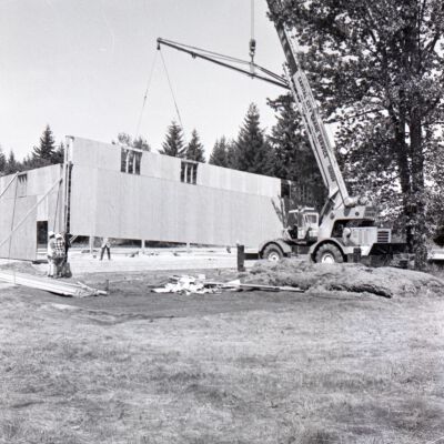 B&R Sales barn under construction, 1973: Frame 14