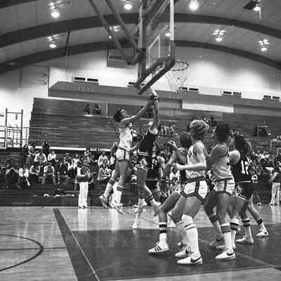 Saint Martin's University v. Pacific Lutheran University basketball game, Marcus Pavilion, St. Martin's University, Date unknown: Frame 33a