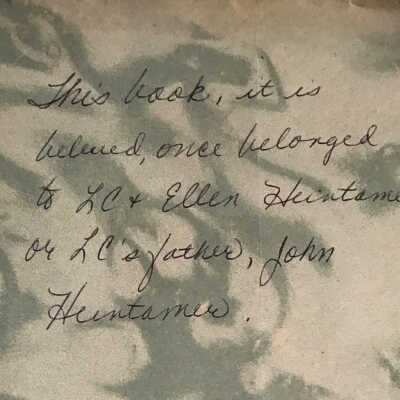 Inscription on free endpaper