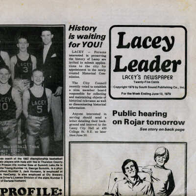 Front page of the Lacey Leader, June 13, 1979