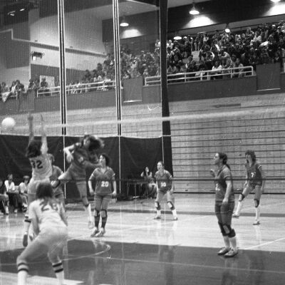 Girls' volleyball game, 1978: Frame 42