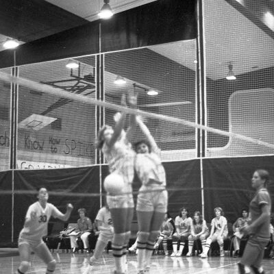 Girls' volleyball game, 1978: Frame 38