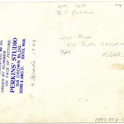 Reverse of 1997-003-0005: Origformat: Photographic; Resolution: 300 dpi